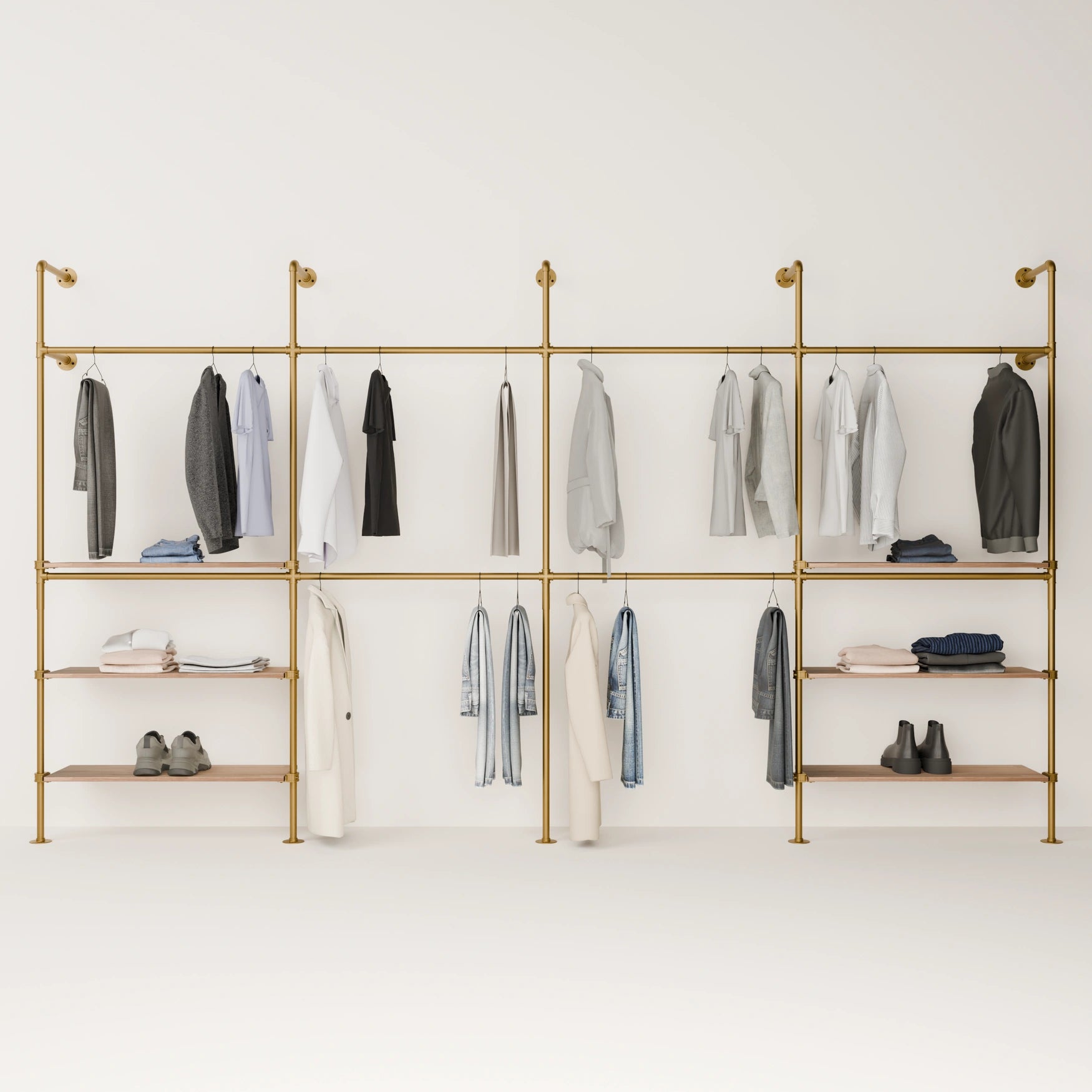 KIM DOUBLE 4 OAK –  6 Regalböden | Gold