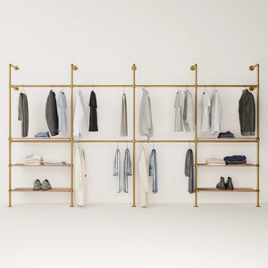 KIM DOUBLE 4 OAK –  6 Regalböden | Gold
