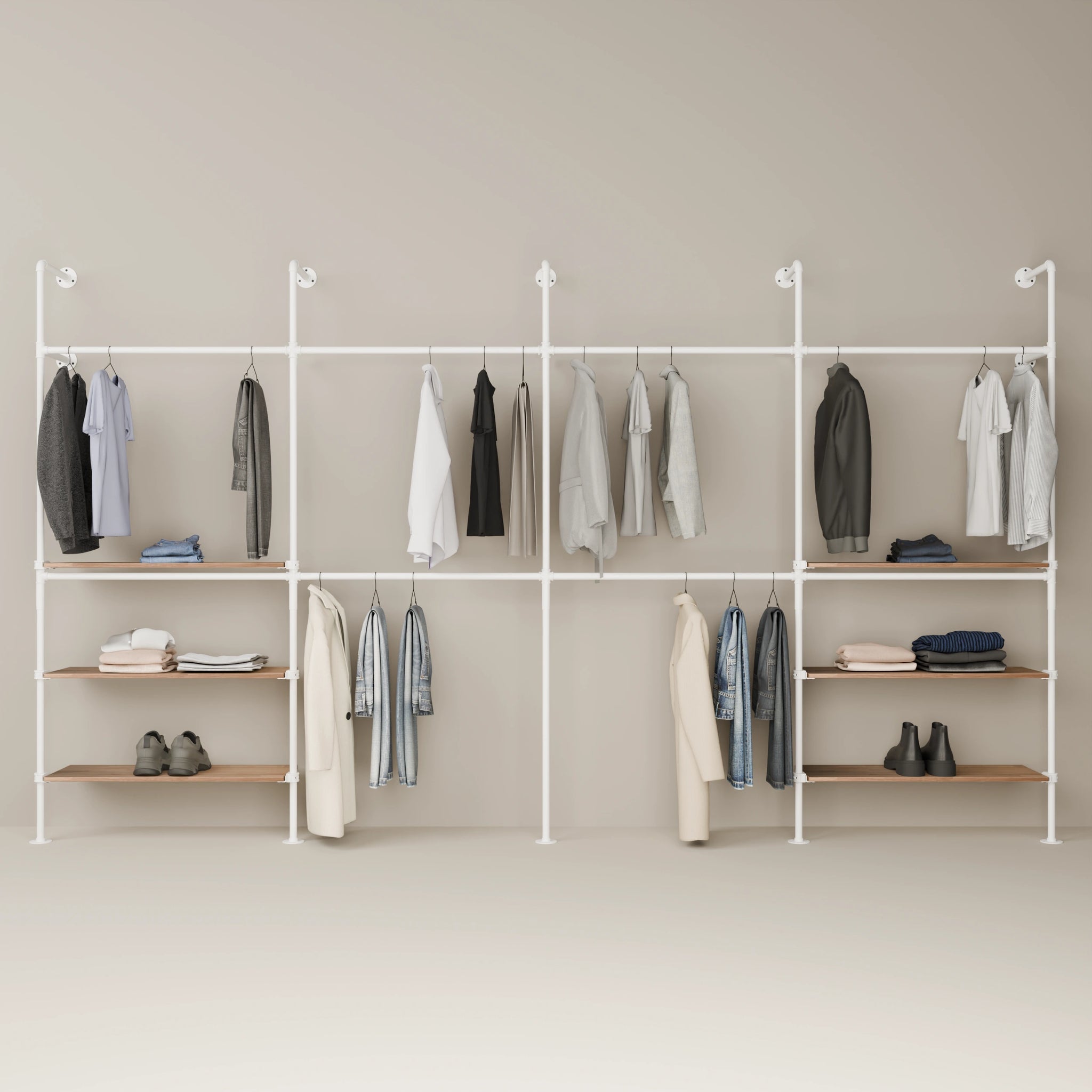 KIM DOUBLE 4 OAK – 6 Regalböden | Weiß