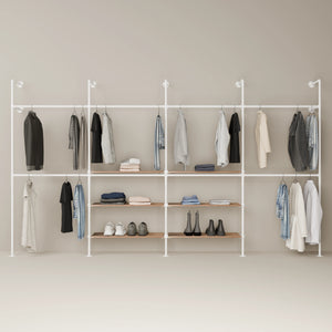 KIM DOUBLE 4 OAK – 6 Regalböden mittig | Weiß