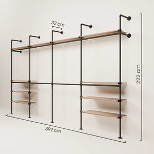 KIM DOUBLE 4 OAK – 10 Regalböden oben