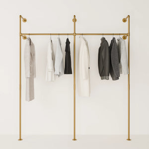 Kleiderstange Wand Gold mit Kommoden