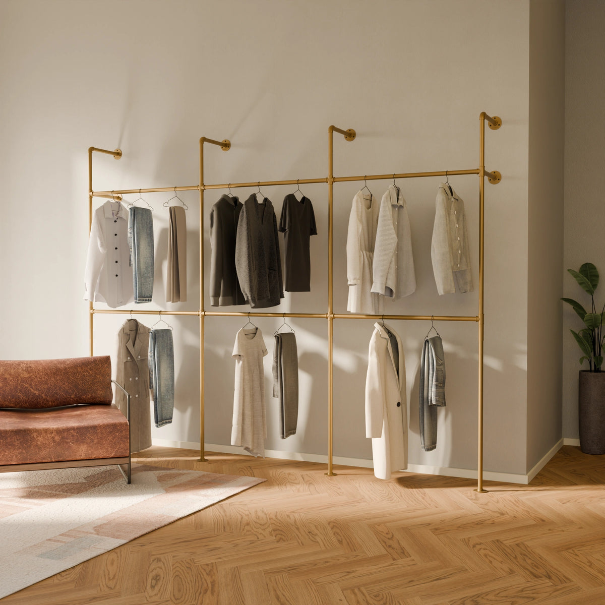 KIM DOUBLE 3 Gold Wandgarderobe gold 