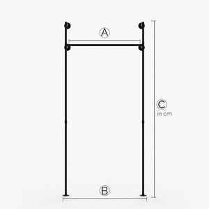 Su misura – KIM I – guardaroba industriale | design industriale | tubi neri