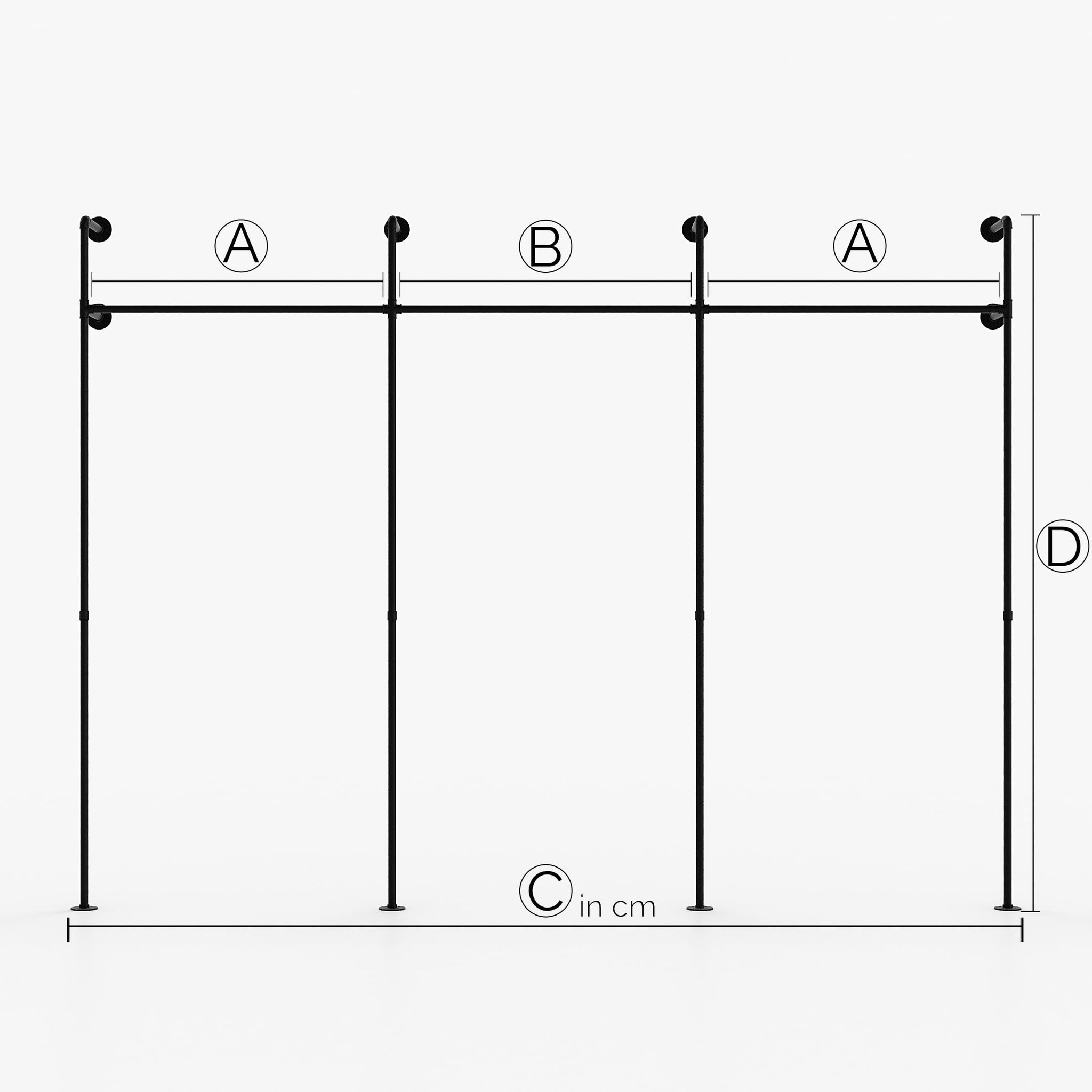 KIM III – Maßanfertigung | Kleiderschrank Industrial | Industrie Design | schwarze Rohre