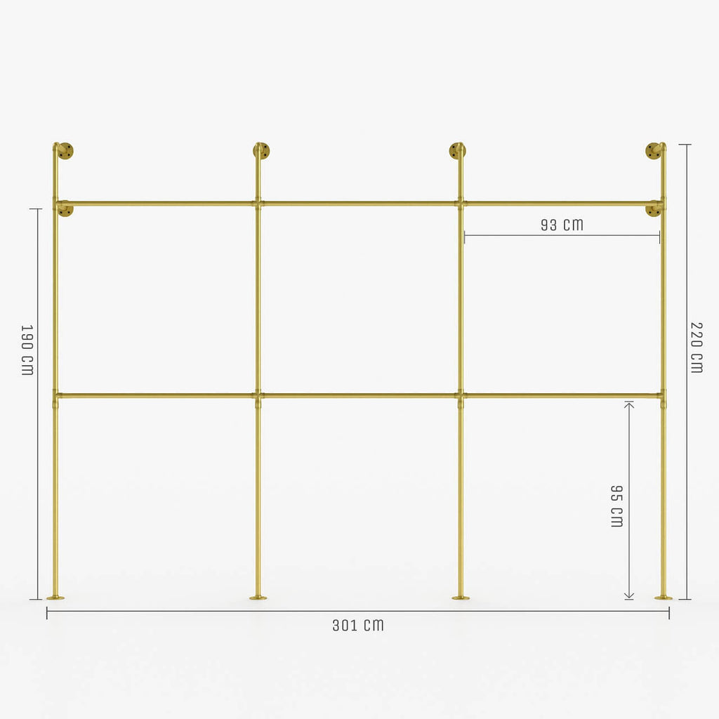 III Gold | Gold garment rack – design